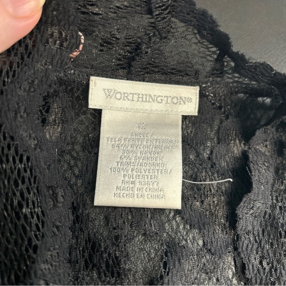 NWOT WORTHINGTON  2 Piece Size‎ 12 Lingerie Black Floral Lace Robe Black Nightie - Picture 16 of 16